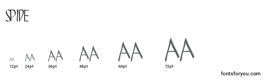Размеры шрифта SPIDE    (141632)
