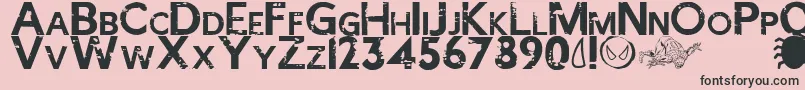 SPIDER MAN ECLIPSE-Schriftart – Schwarze Schriften auf rosa Hintergrund