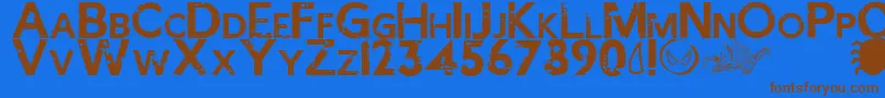 SPIDER MAN ECLIPSE Font – Brown Fonts on Blue Background