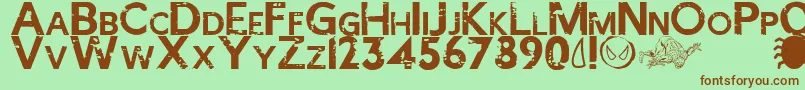 SPIDER MAN ECLIPSE Font – Brown Fonts on Green Background