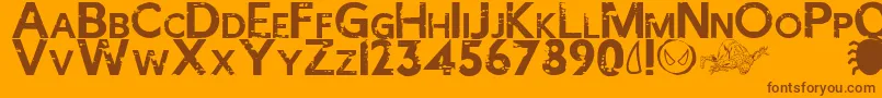 SPIDER MAN ECLIPSE Font – Brown Fonts on Orange Background