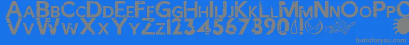 SPIDER MAN ECLIPSE-Schriftart – Graue Schriften auf blauem Hintergrund