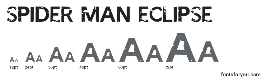 Размеры шрифта SPIDER MAN ECLIPSE
