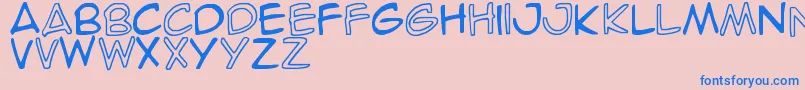 SpideRaY Font – Blue Fonts on Pink Background