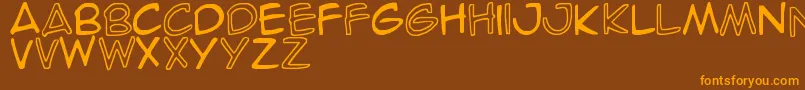 Fonte SpideRaY – fontes laranjas em um fundo marrom