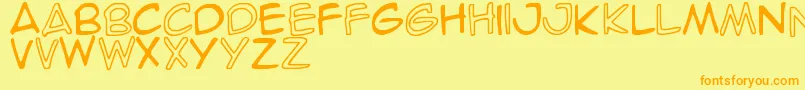SpideRaY-Schriftart – Orangefarbene Schriften auf gelbem Hintergrund