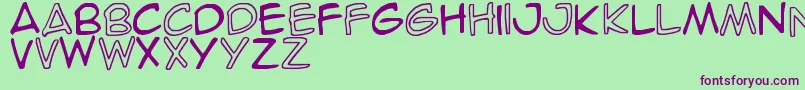 SpideRaY-Schriftart – Violette Schriften auf grünem Hintergrund