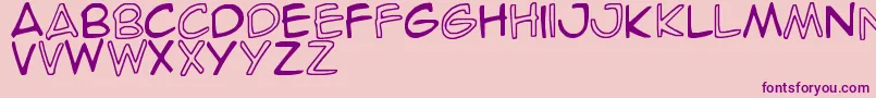 SpideRaY-Schriftart – Violette Schriften auf rosa Hintergrund
