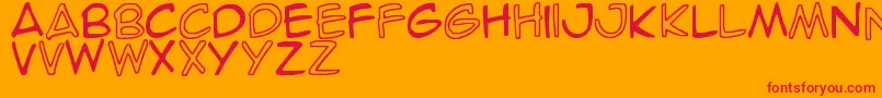フォントSpideRaY – オレンジの背景に赤い文字