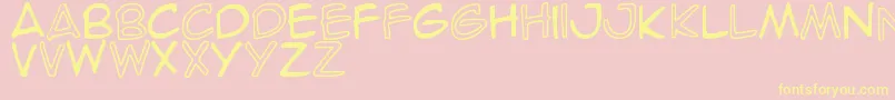 SpideRaY-Schriftart – Gelbe Schriften auf rosa Hintergrund