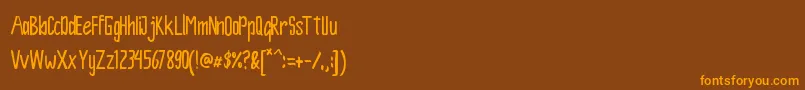 Spidole-Schriftart – Orangefarbene Schriften auf braunem Hintergrund