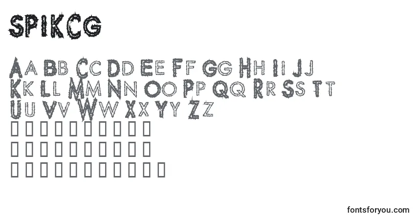 A fonte SPIKCG   (141636) – alfabeto, números, caracteres especiais