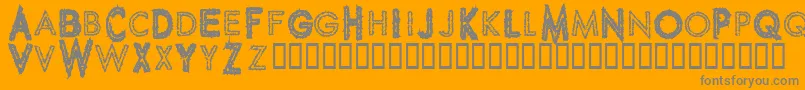 SPIKCG  -Schriftart – Graue Schriften auf orangefarbenem Hintergrund