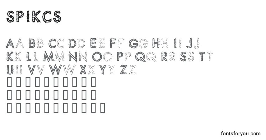 Schriftart SPIKCS   (141637) – Alphabet, Zahlen, spezielle Symbole