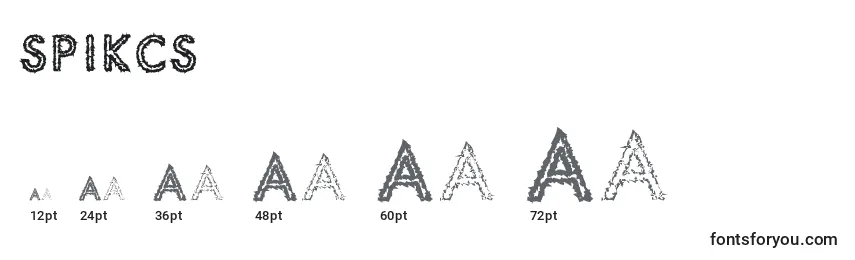 Größen der Schriftart SPIKCS   (141637)