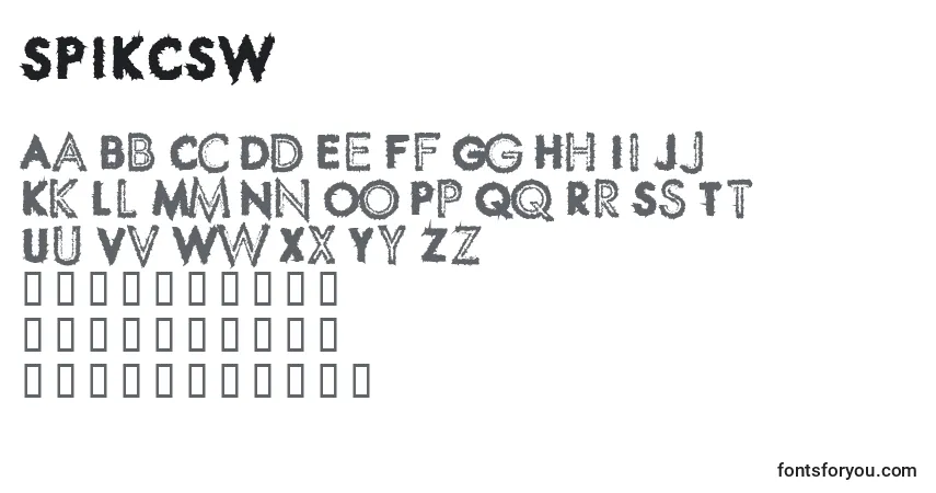 A fonte SPIKCSW  (141638) – alfabeto, números, caracteres especiais
