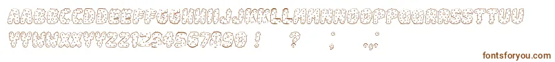 Spiky Italic-Schriftart – Braune Schriften auf weißem Hintergrund
