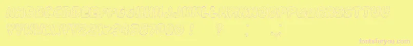 フォントSpiky Italic – ピンクのフォント、黄色の背景