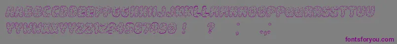 Spiky Italic-Schriftart – Violette Schriften auf grauem Hintergrund