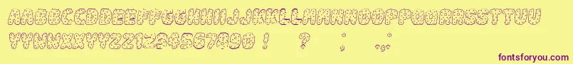 Spiky Italic Font – Purple Fonts on Yellow Background