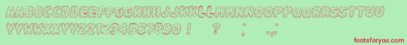 Spiky Italic Font – Red Fonts on Green Background