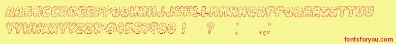 Spiky Italic Font – Red Fonts on Yellow Background
