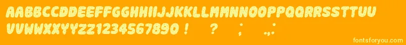 SpikyBook Italic Font – Yellow Fonts on Orange Background