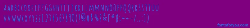 Шрифт Spill   Beans – синие шрифты на фиолетовом фоне