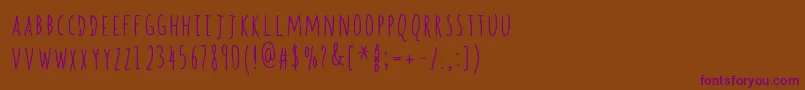 Spill   Beans-fontti – violetit fontit ruskealla taustalla