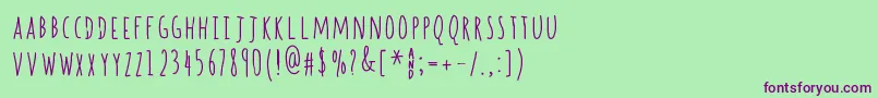 Spill   Beans-fontti – violetit fontit vihreällä taustalla