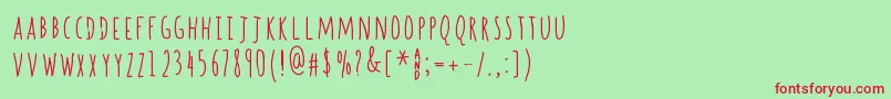 Spill   Beans Font – Red Fonts on Green Background