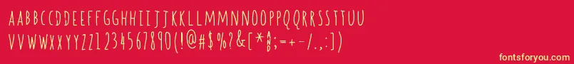 Spill   Beans-fontti – keltaiset fontit punaisella taustalla