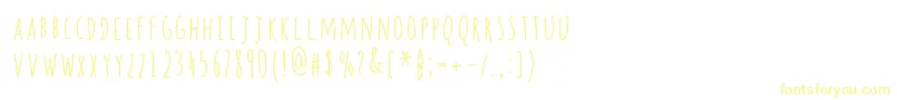 Spill   Beans-fontti – keltaiset fontit valkoisella taustalla