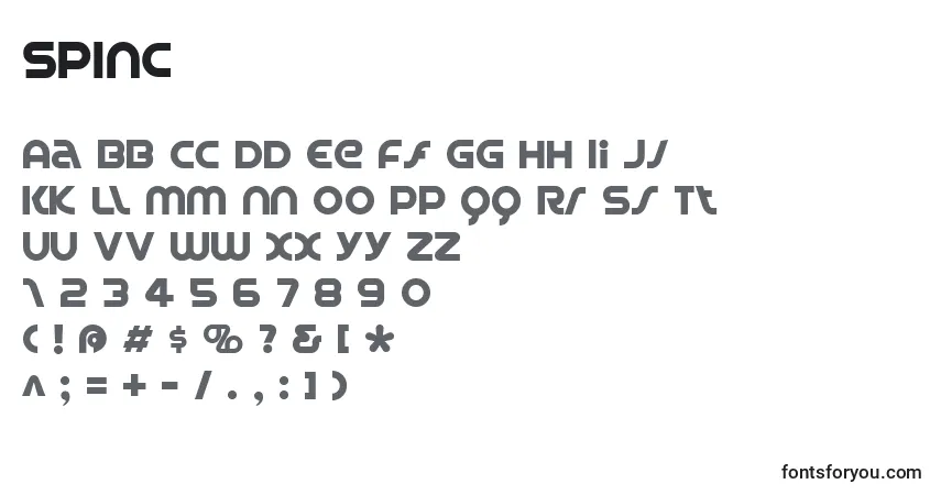 Schriftart SPINC    (141644) – Alphabet, Zahlen, spezielle Symbole