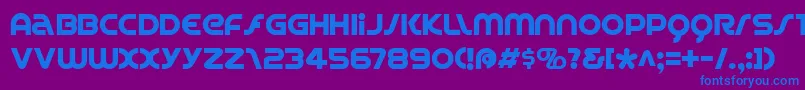 フォントSPINC    – 紫色の背景に青い文字