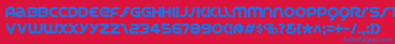 フォントSPINC    – 赤い背景に青い文字
