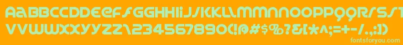 SPINC   -Schriftart – Grüne Schriften auf orangefarbenem Hintergrund