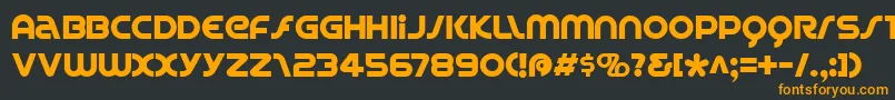 フォントSPINC    – 黒い背景にオレンジの文字
