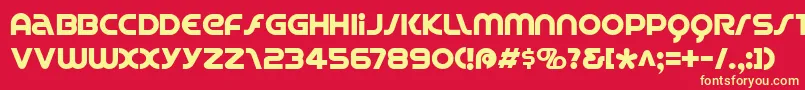 フォントSPINC    – 黄色の文字、赤い背景