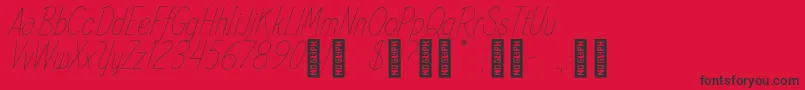 SpindleRefined Regular-Schriftart – Schwarze Schriften auf rotem Hintergrund