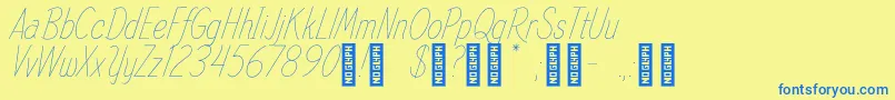 SpindleRefined Regular Font – Blue Fonts on Yellow Background