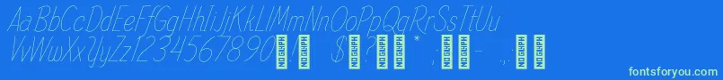 SpindleRefined Regular Font – Green Fonts on Blue Background