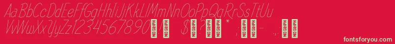 SpindleRefined Regular-Schriftart – Grüne Schriften auf rotem Hintergrund