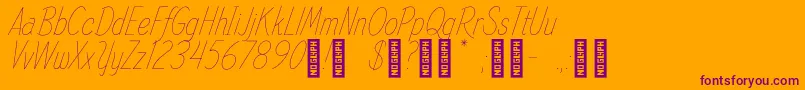 SpindleRefined Regular Font – Purple Fonts on Orange Background