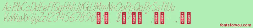 SpindleRefined Regular Font – Red Fonts on Green Background