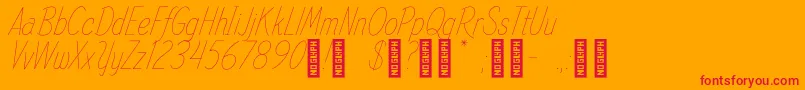 SpindleRefined Regular Font – Red Fonts on Orange Background
