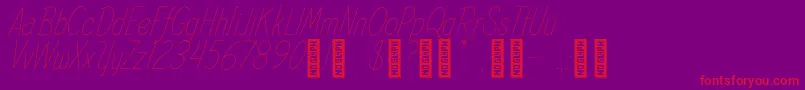SpindleRefined Regular Font – Red Fonts on Purple Background