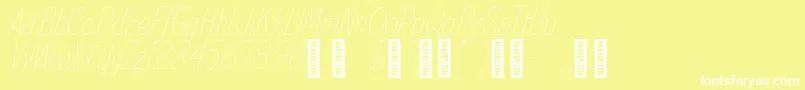 フォントSpindleRefined Regular – 黄色い背景に白い文字