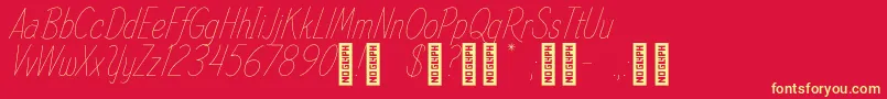 SpindleRefined Regular Font – Yellow Fonts on Red Background
