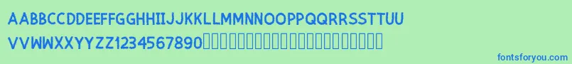 Spine Font – Blue Fonts on Green Background